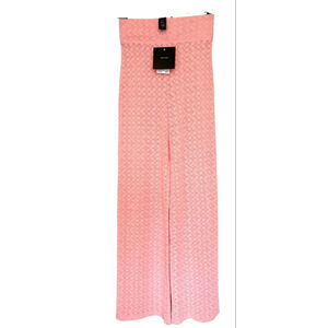 New Smythe Shell Pink Keeley Pointelle Knit Wide Leg Pants XS
